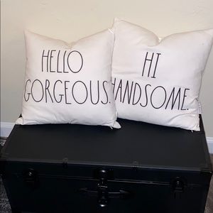 Pair of Rae Dunn Throw Pillows - Great Condition